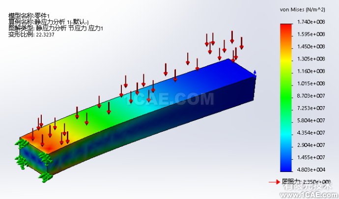 Solidowrks <wbr>Simulation懸臂梁受分布力系的變形分析 Solidowrks <wbr>Simulation懸臂梁受分布力系的變形分析
