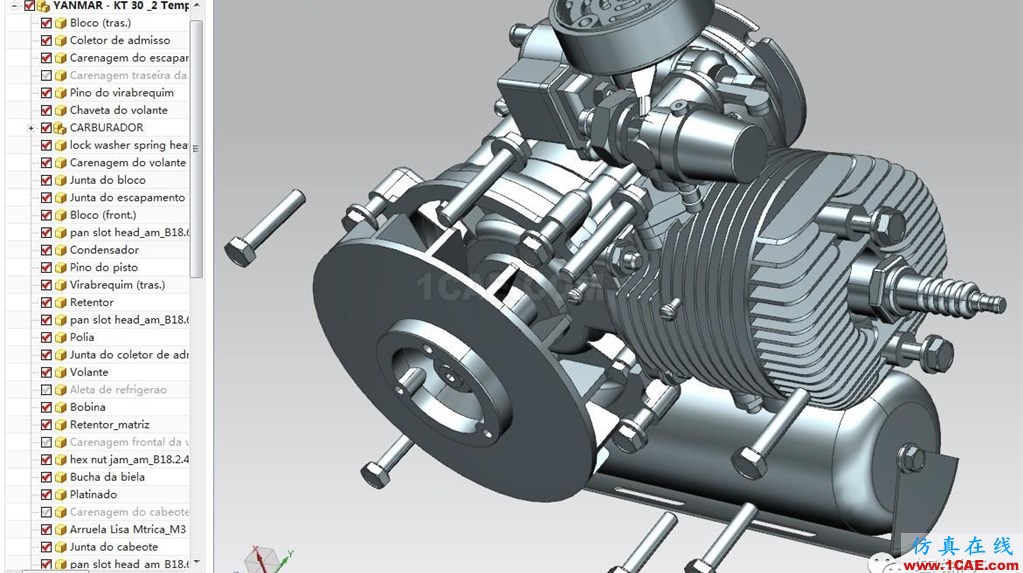 【發動機電機】2沖程洋馬KT-30發動機3D模型 UG(NX)設計下載ug設計教程圖片4