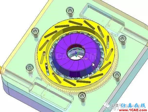 齒輪帶著十五個行位彎抽芯，這圖高清版ug設計案例圖片10