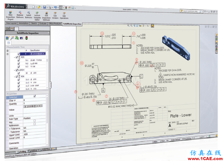 SOLIDWORKS INSPECTION自動創建檢查工程圖和報告solidworks simulation學習資料圖片2
