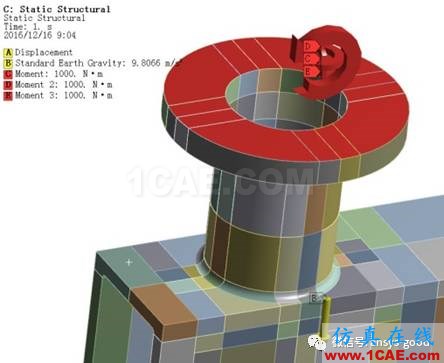 workbench中以云圖形式顯示網格質量，扭矩荷載的施加 ansys培訓課程圖片15