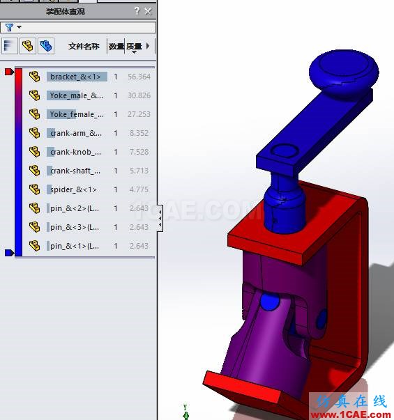SOLIDWORKS裝配體中快速更改所有零件顏色solidworks simulation培訓教程圖片3
