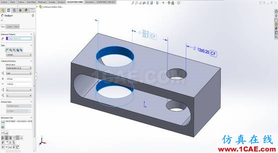 SolidWorks MBD:符合ASME Y14.5-2009標準的連續特征公差標注solidworks simulation應用技術圖片3