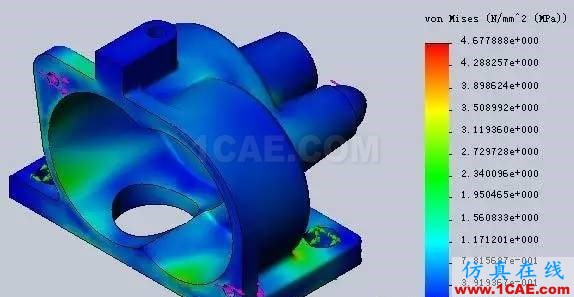 solidworks有限元分析(搖擺機(jī)構(gòu))案例solidworks仿真分析圖片2