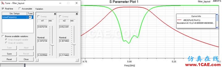HFSS案例實時調諧(Tuning)仿真Circuit+HFSSHFSS結果圖片15