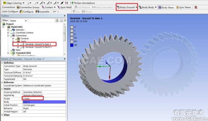 ANSYS wbrWorkbench齒輪瞬態動力學仿真