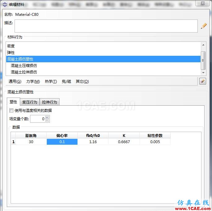 ABAQUS C80砼損傷參數abaqus有限元圖片9