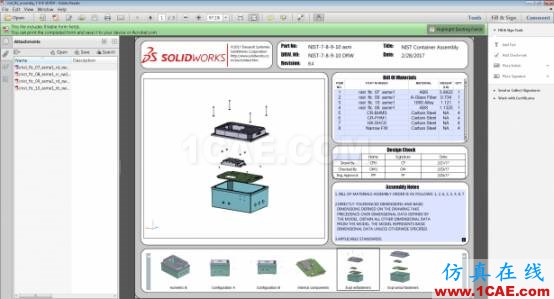 3D PDF樣本:國家標準與技術研究所(NIST)測試裝配體solidworks simulation學習資料圖片7