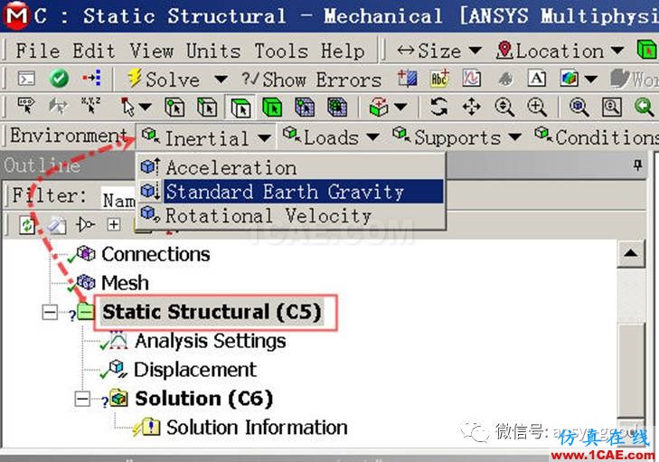 workbench中以云圖形式顯示網格質量，扭矩荷載的施加 ansys培訓課程圖片5