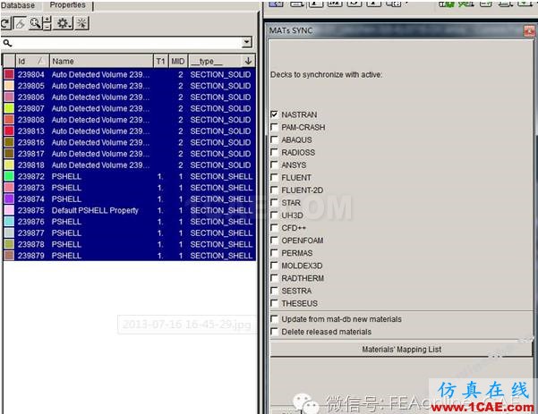 在ANSA中求解器切換后自動進行材料轉換ANSA分析案例圖片3