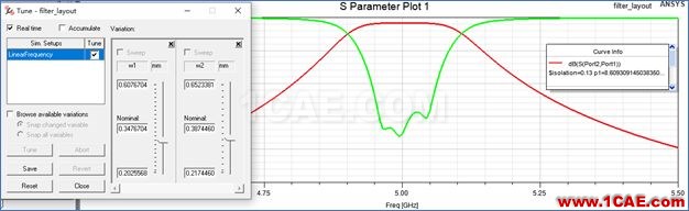 HFSS案例實時調諧(Tuning)仿真Circuit+HFSSHFSS分析圖片29