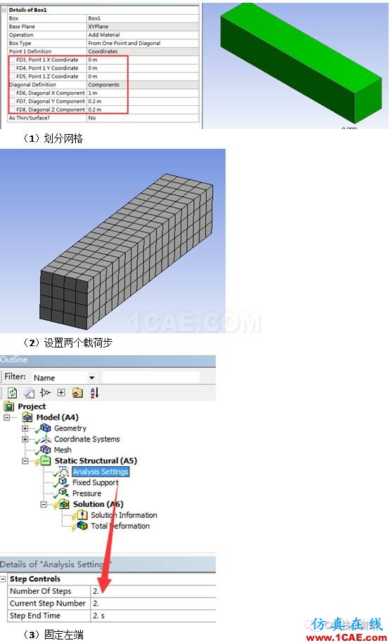 如何在ANSYS WORKBENCH中進行多載荷步的靜力分析?ansys workbanch圖片2
