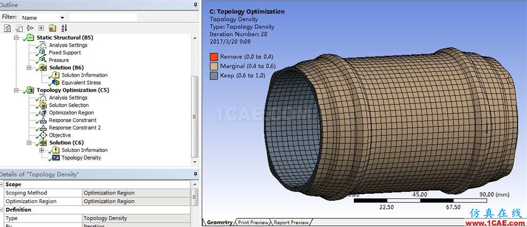 視頻分享 | ANSYS18.0中拓撲優(yōu)化分析流程介紹ansys結(jié)構(gòu)分析圖片2