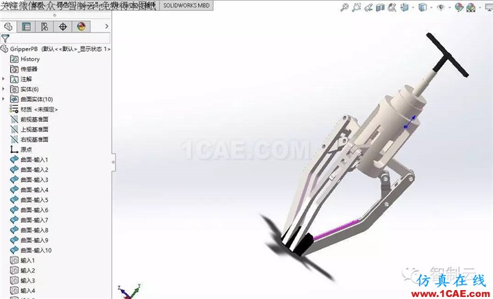 【工程機械】三爪夾持器三維建模圖紙 solidworks設計下載solidworks simulation應用技術圖片4