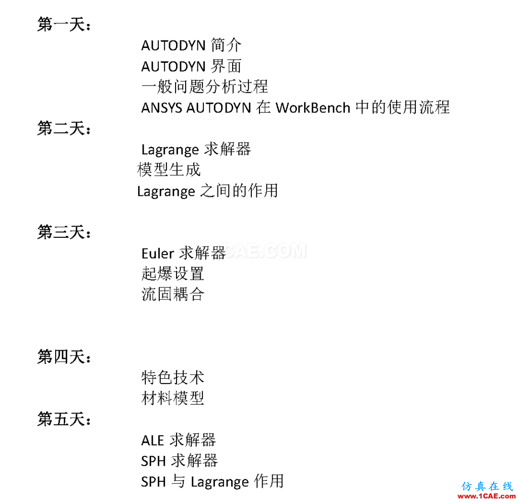 ANSYS AUTODYN官方教材，5天基礎培訓，實例詳講，共享優質學習資源ansys培訓的效果圖片2