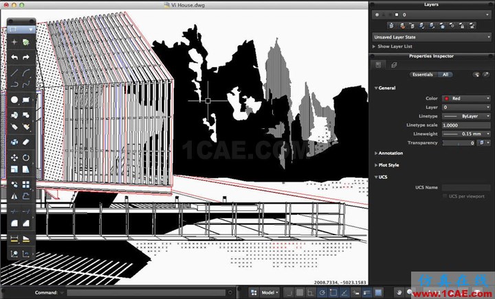 效果圖的藝術:用SketchUp, AutoCAD 和 Photoshop創造絕佳的水彩效果AutoCAD分析案例圖片7