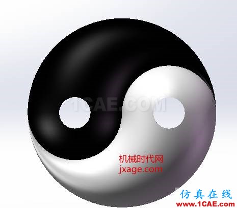 SolidWorks如何通過(guò)掃描創(chuàng)建太極圖？solidworks仿真分析圖片15