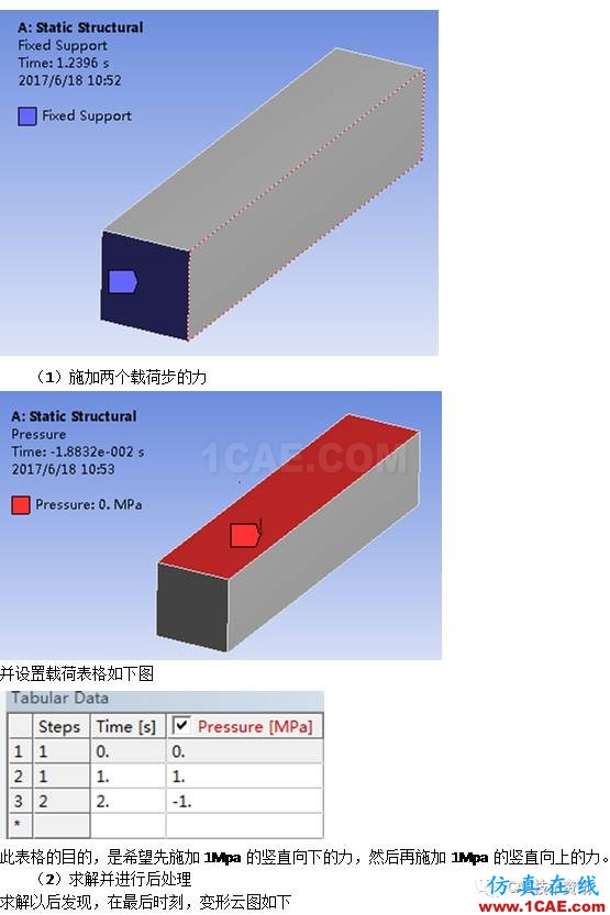 如何在ANSYS WORKBENCH中進行多載荷步的靜力分析?ansys workbanch圖片3