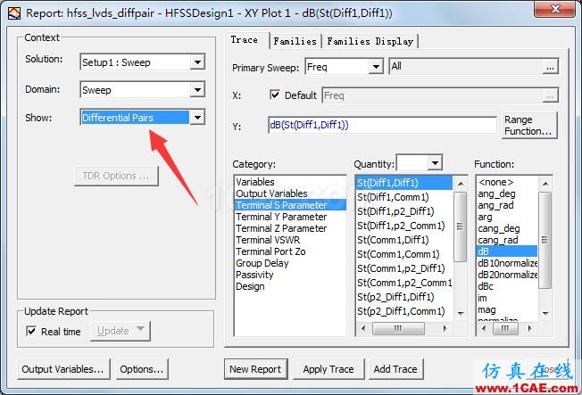 HFSS端口如何設置差分對（Differential Pairs）？HFSS培訓課程圖片4