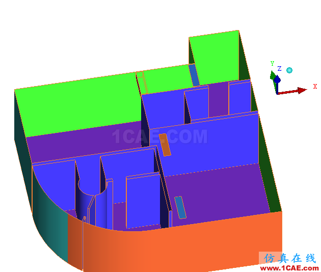 房間3D.png 【CFD】酒店套房室內(nèi)空調(diào)流場(chǎng)溫度場(chǎng)分析fluent培訓(xùn)的效果圖片2