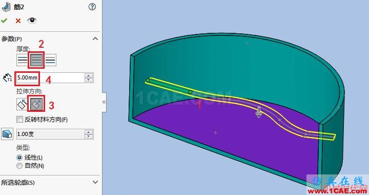 solidworks如何使用筋特征?solidworks simulation培訓教程圖片6