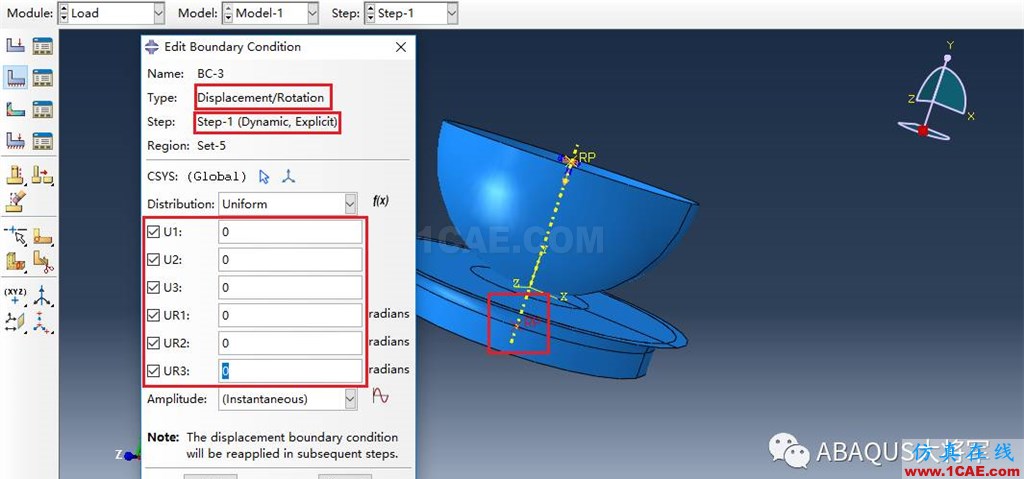 ABAQUS案例的Abaqus/CAE再現——半球形沖頭沖壓薄板abaqus有限元分析案例圖片27